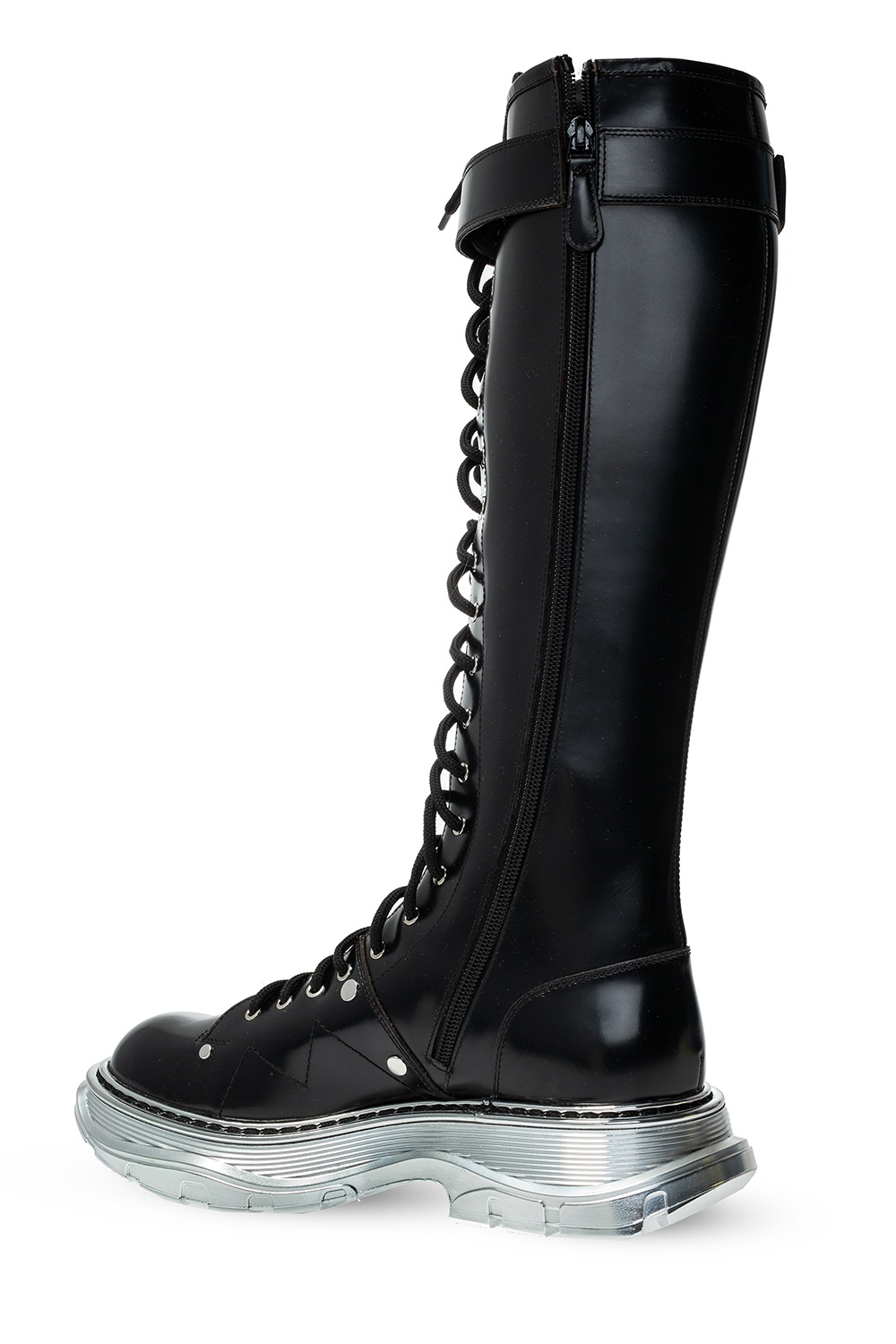 黑色系带式长靴Alexander McQueen - Vitkac 中国